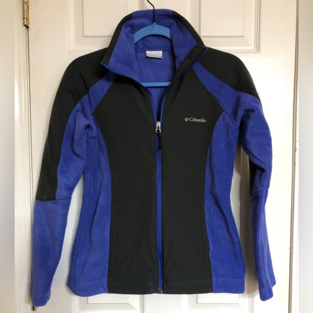 Women’s Columbia Two-Tone Fleece Full Zip Jacket / Small / Purple & Dark Gray